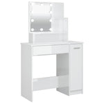 Dressing Table with LED High Gloss White 86.5x35x136 cm 808816