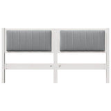 Upholstered Headboard White 160 cm Solid Pine Wood 879058