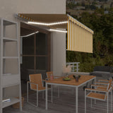 Manual Retractable Awning with Blind&LED 3.5x2.5m Yellow&White 3069283