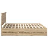 Bed Frame with Drawer Sonoma Oak 200 x 200 cm Engineer Wood 3411084