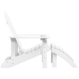 318645 Garden Adirondack Chair with Footstool HDPE White