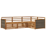 Outdoor Sofa Set 4 pcs Natural Solid Acacia Wood 3383287