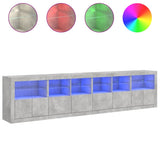 Sideboard with LED Lights Concrete Grey 283x37x67 cm 3209019