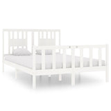 Bed Frame without Mattress White 140x190 cm Solid Wood 3104109