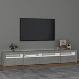 TV Cabinet with LED Lights Concrete Grey 240x35x40 cm 3152725