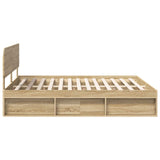 Bed Frame with Headboard Sonoma 180 x 200 cm Solid Pine Wood 3412044