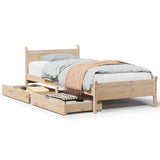 Bed Frame without Mattress 90x190 cm Single Solid Wood Pine 3309791