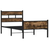Bed Frame without Mattress Smoked Oak 100x200 cm Engineered Wood 4017231