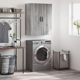 Wall Mounted Cabinet Grey Sonoma 69.5x34x90 cm Engineered Wood 834984