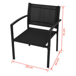 4 Piece Garden Lounge Set Textilene Black 42162