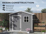 6 x 4ft Outdoor Shed with Foundation, Lockable Door, Vents, Windows, Plastic Shed for Tool Storage, T3398P317773
