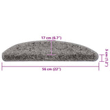 Stair Mats 30 pcs 56x17x3 cm Grey Half Round 3365799