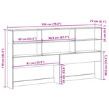 Headboard with Storage 180 cm Solid Wood Pine 855651