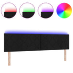 ZNTS LED Headboard Diamond Blocks Design Black 180 cm Fabric 3338241