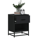 ZNTS Bedside Cabinet Black 40x31x50 cm Engineered Wood 848684