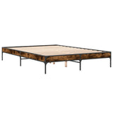 Bed Frame without Mattress Smoked Oak 140x200 cm 845018