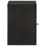 Wall Cabinet with Door Black 38 x 33 x 48 cm Solid Mango Wood 4018828