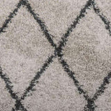 ZNTS Shaggy Rug High Pile Modern Beige and Anthracite Ø 280 cm 375403