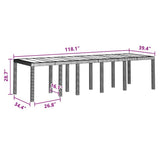 Garden Table Brown 300 x 100 x 73 cm Poly Rattan 3378521