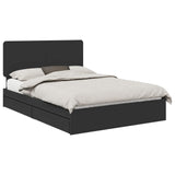 Storage Bed with Headboard Black 150 x 200 cm Engineered Wood 3412673