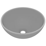 Luxury Bathroom Basin Round Matt Light Grey 32.5x14 cm Ceramic 146971
