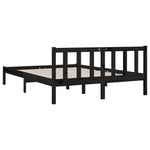 ZNTS 810086 Bed Frame without Mattress Black Solid Wood 140x200 cm