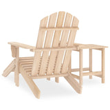 Garden Adirondack Chair with Ottoman and Table Solid Fir Wood 315932