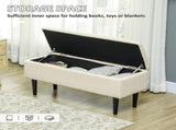 47L Teddy Fleece Storage Ottoman - Cream T3398P343452