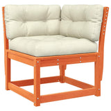 5 Piece Garden Sofa Set with Cushions Wax Brown Solid Wood Pine 3216962