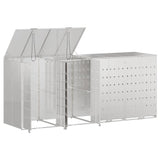 Wheelie Bin Storage for 4 Bins Silver 272 x 77.5 x 115.5 cm 3394790