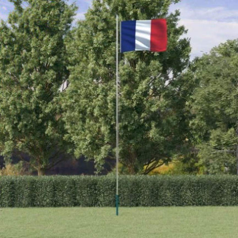 France Flag and Pole 6.23 m Aluminium 3147093