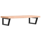Basin Shelf Wall Mounted Steel and Solid Wood Beech 3302439
