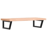 Basin Shelf Wall Mounted Steel and Solid Wood Beech 3302439