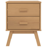 ZNTS Bedside Cabinet OLDEN Brown Solid Wood Pine 358582