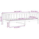 Day Bed without Mattress Grey Solid Wood Pine 90x200cm 806942