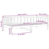 Day Bed without Mattress Grey Solid Wood Pine 90x200cm 806942
