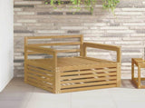 Outdoor Sofa Solid Acacia Wood White 3439121