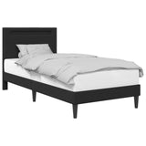 Bed Frame with LED Strip Lights Black 90 x 190 cm Faux Leather 42028037