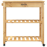 ZNTS Kitchen Trolley MONZA 84x40x90 cm Solid Wood Pine 376100
