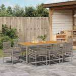 Garden Dining Set 9 pcs Grey Poly rattan 3334914