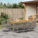 Garden Dining Set 9 pcs Grey Poly rattan 3334914