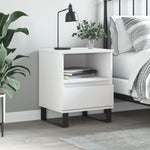 ZNTS Bedside Cabinet White 40x35x50 cm Engineered Wood 830636