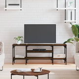 TV Cabinet Brown Oak 121x35x45 cm Engineered Wood&Iron 831807