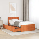 Bed Frame without Mattress Wax Brown 100x200 cm Solid Wood Pine 846791
