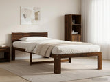 Single Bed Frame with Headboard ROSTOCK Dark Brown 80 x 200 cm 903452