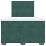 Box Spring Bed with Mattress Dark Green 120x190 cm Small Double Velvet 3290855