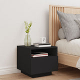 ZNTS Bedside Cabinet with LED Lights Black 40x39x37 cm 836800