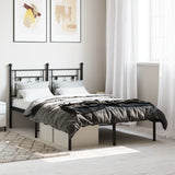 Metal Bed Frame without Mattress with Headboard Black 120x190cm 374336