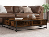 Coffee Table Smoked Oak 80x80x30 cm Engineered Wood and Metal 848771