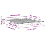 Bed Frame Brown 180 x 210 cm Solid Pine Wood 872907